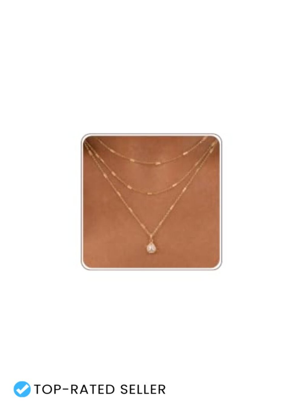 14k Gold Plated Layered Necklace Set Teardrop Dangle Pendant Women Gift